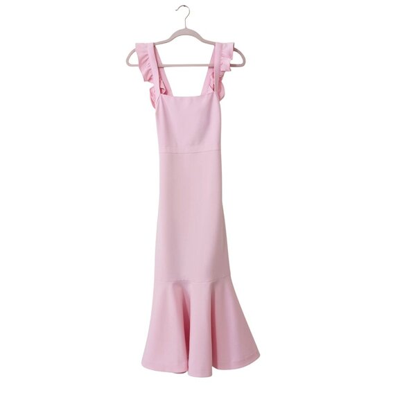 Likely Hara Pink Ruffled Midi Dress Size 4 - Picture 4 of 14